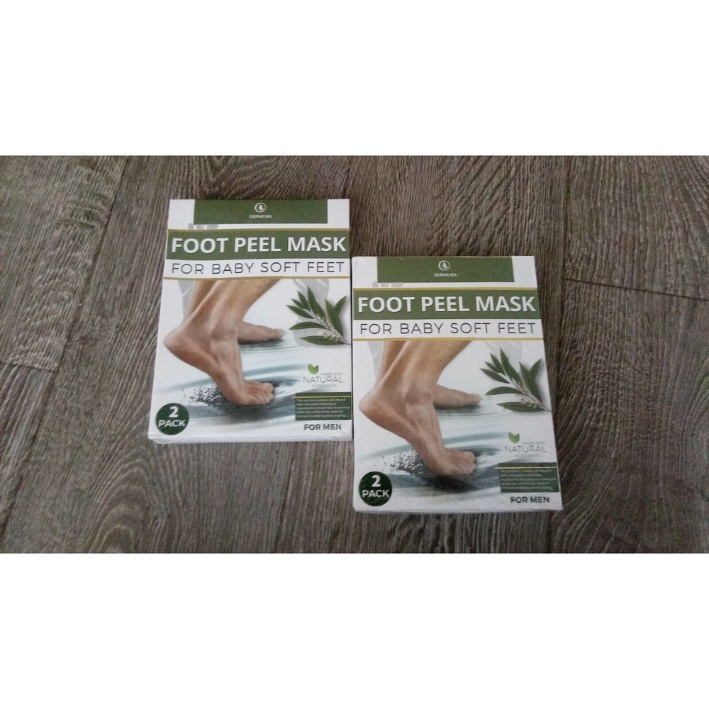 DERMORA Foot Peel Mask For Baby Soft Feet | 2 Boxes/4 Pack Total, Unopened